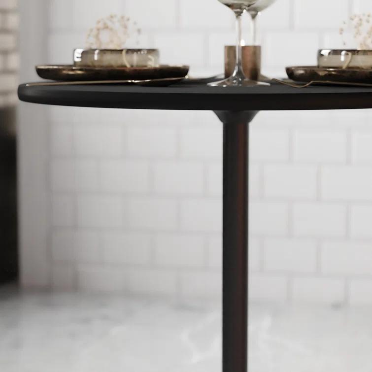 Flash Furniture Marrel Round Wood Cocktail Table with Columns