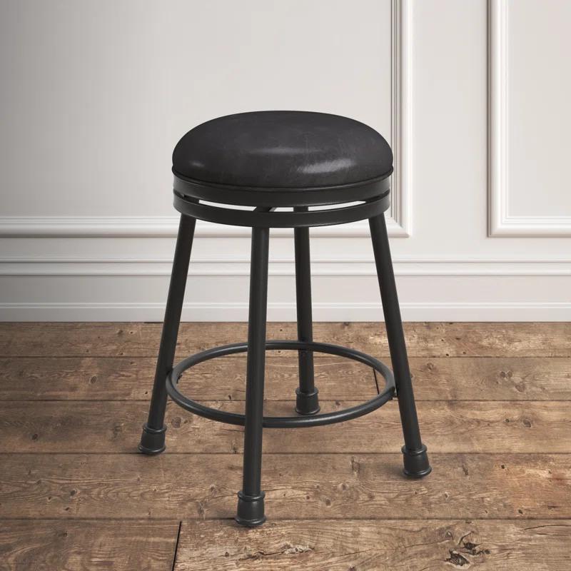 Kelly Clarkson Home Giselle Swivel Upholstered Counter Stool with Metal Frame