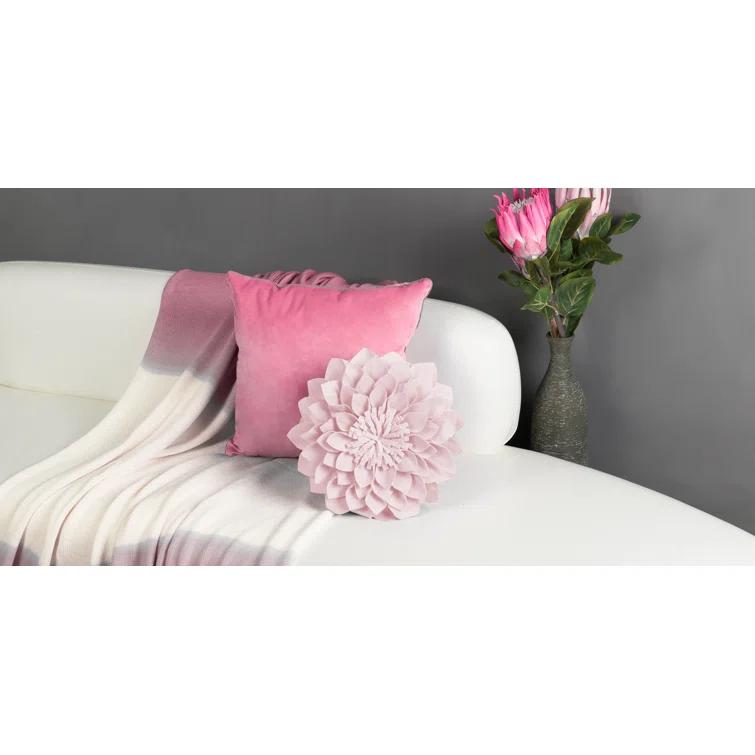 JWH 3D Floral Accent Pillow Handmade Flower Throw Pillow Decorative Cushion Cover & Insert