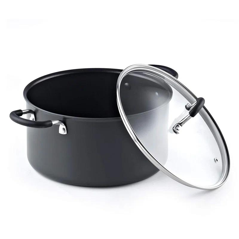 Cook N Home Cook N Home Professional Hard Anodized Nonstick Stockpot with Lid, Black