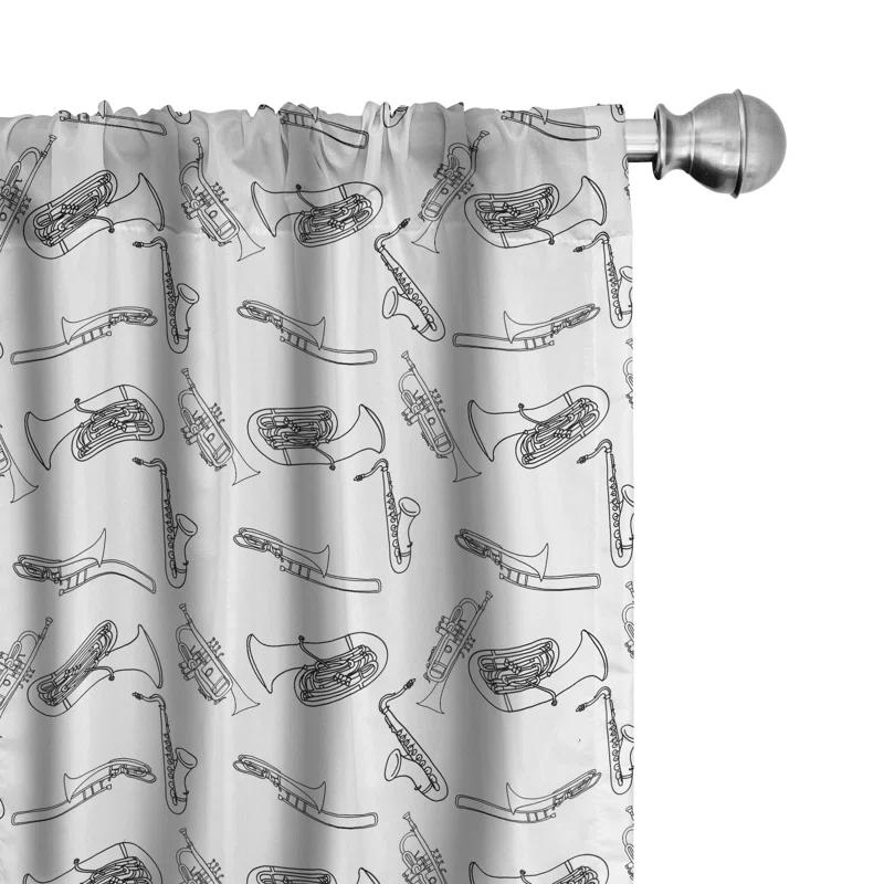 Ambesonne Semi-Sheer Rod Pocket Sliding Panel (Set of 2)