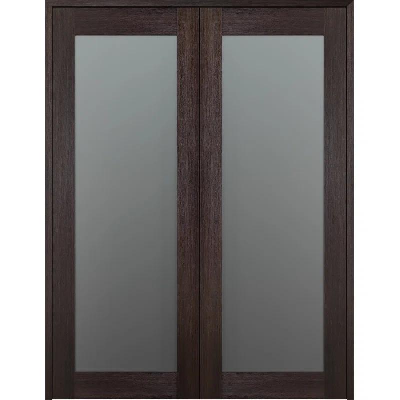 Belldinni Avon 207 Solid Manufactured Wood and Glass Frosted Prefinished Standard French Door