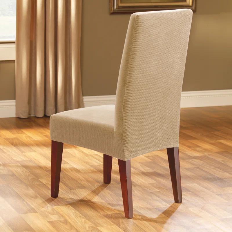 Stretch Pique Box Cushion Dining Chair Slipcover