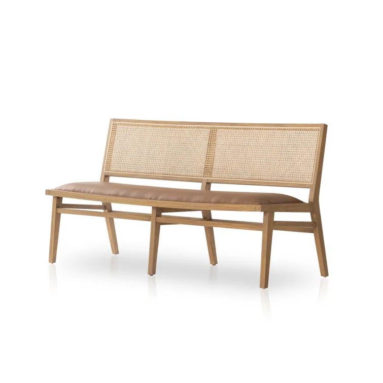 Archie Dining Bench - Butterscotch Leather