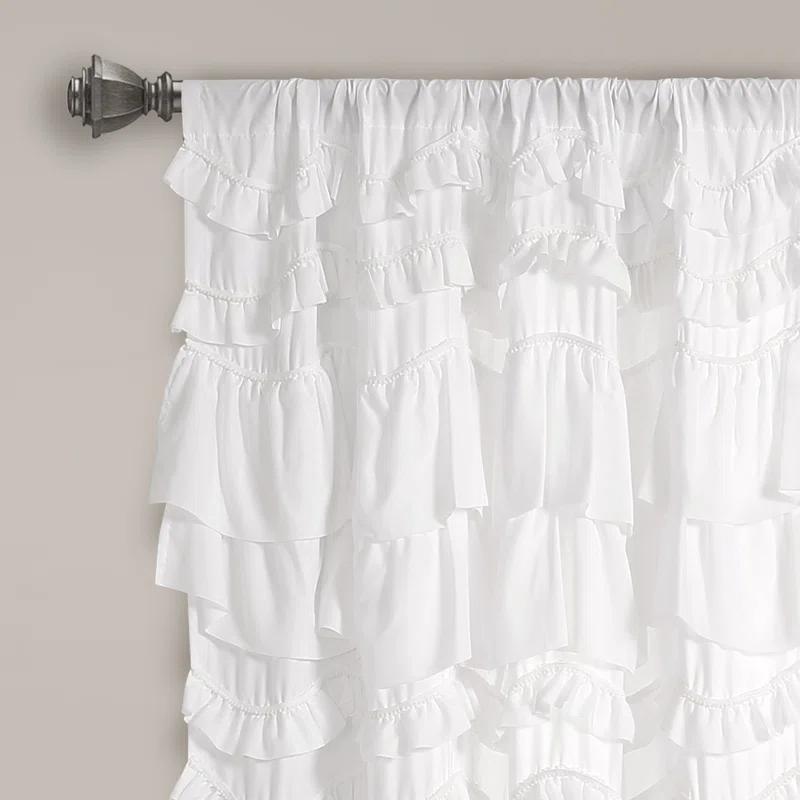 Lush Decor Kemmy Polyester Semi Sheer Curtain Single Panel