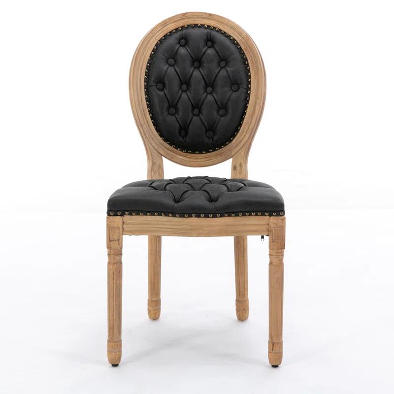 Ophelia & Co. French Style Solid Wood Frame Dining Chair with Nailhead Trim Set of 2