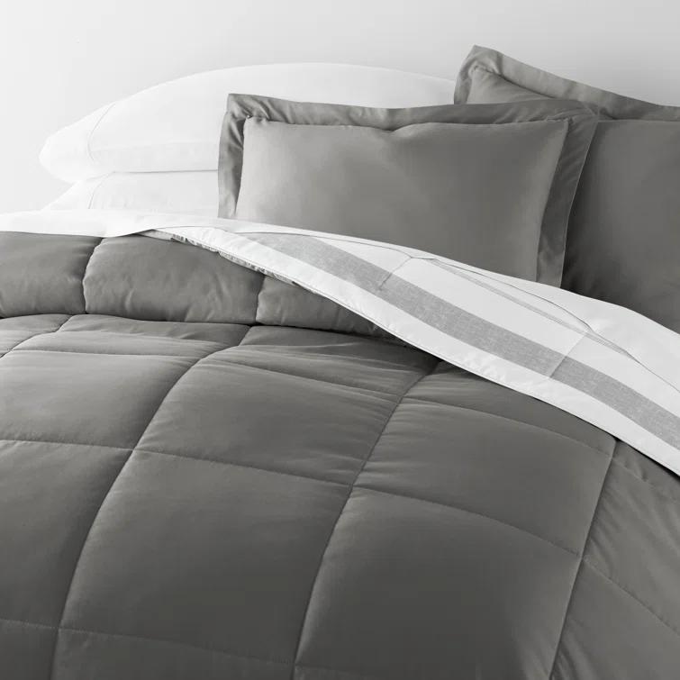 Becky Cameron Contemporary Coastal Stripe Down-Alternative Lightweight Comforter Set