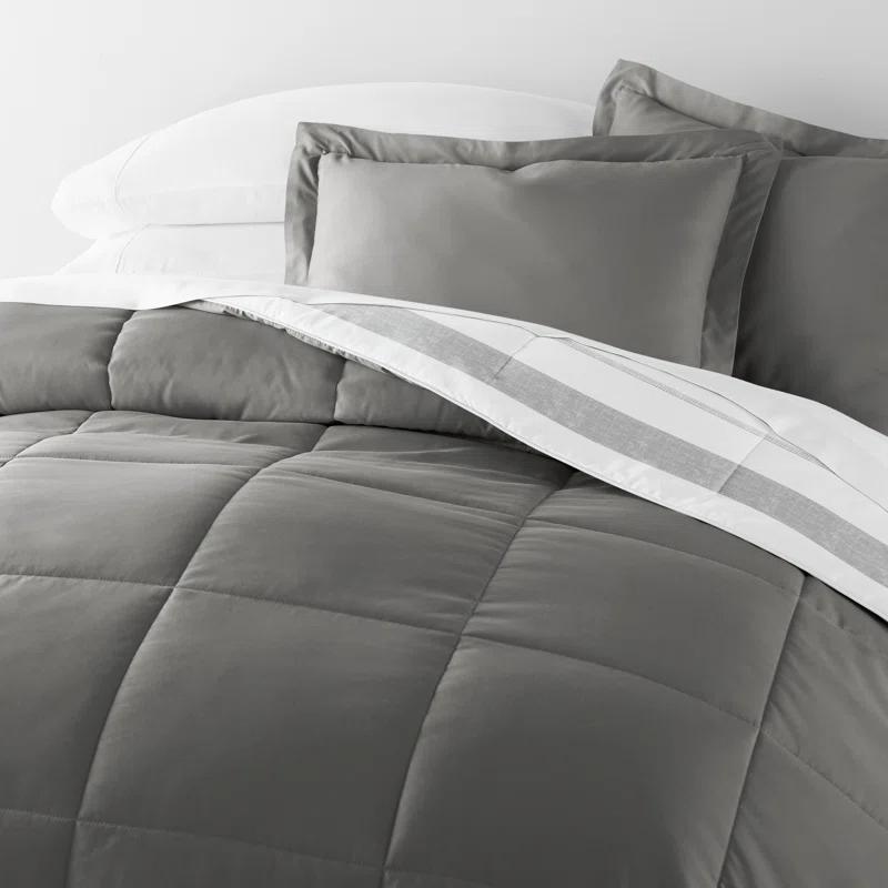 Becky Cameron Contemporary Coastal Stripe Down-Alternative Lightweight Comforter Set