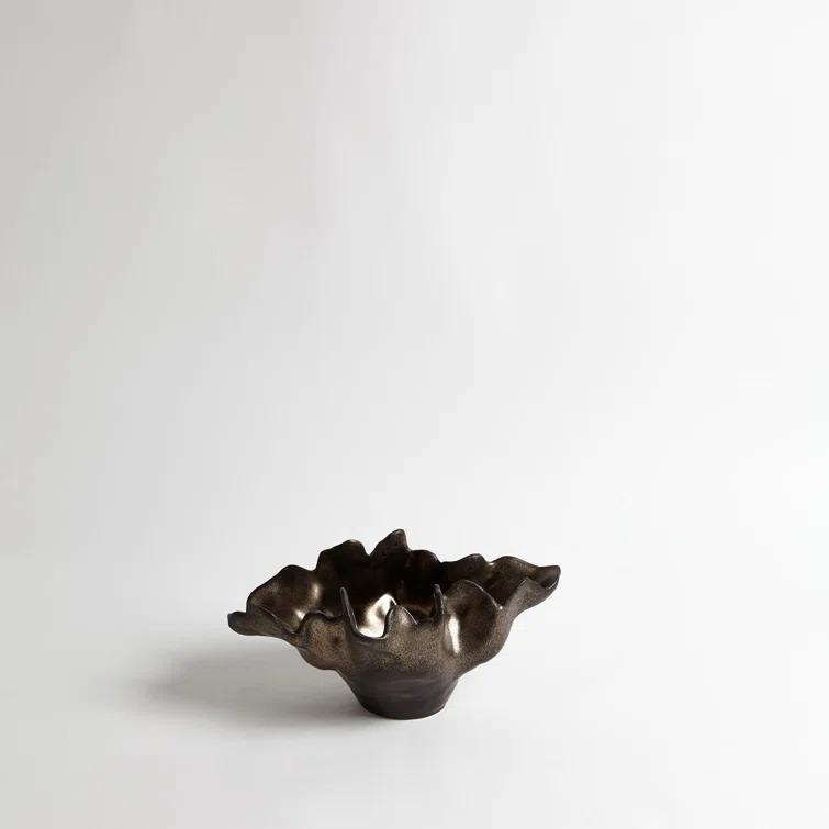 Handcrafted Bronze Ceramic Decorative Bowl, Small Size