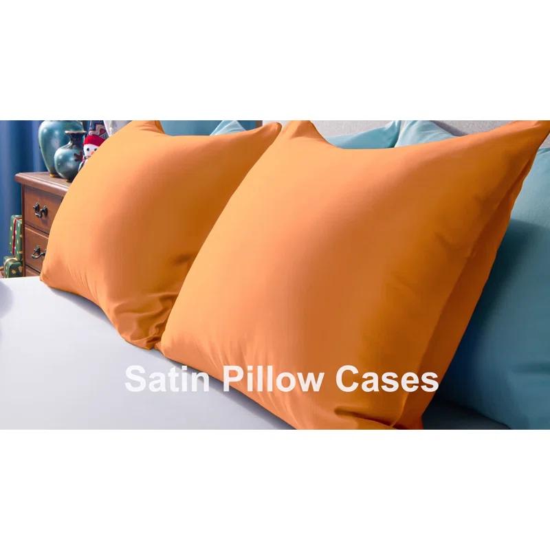 NTBAY Satin Pillow Cases, Zippered Pillowcases for Hair and Skin - NTBAY (Set of 2)