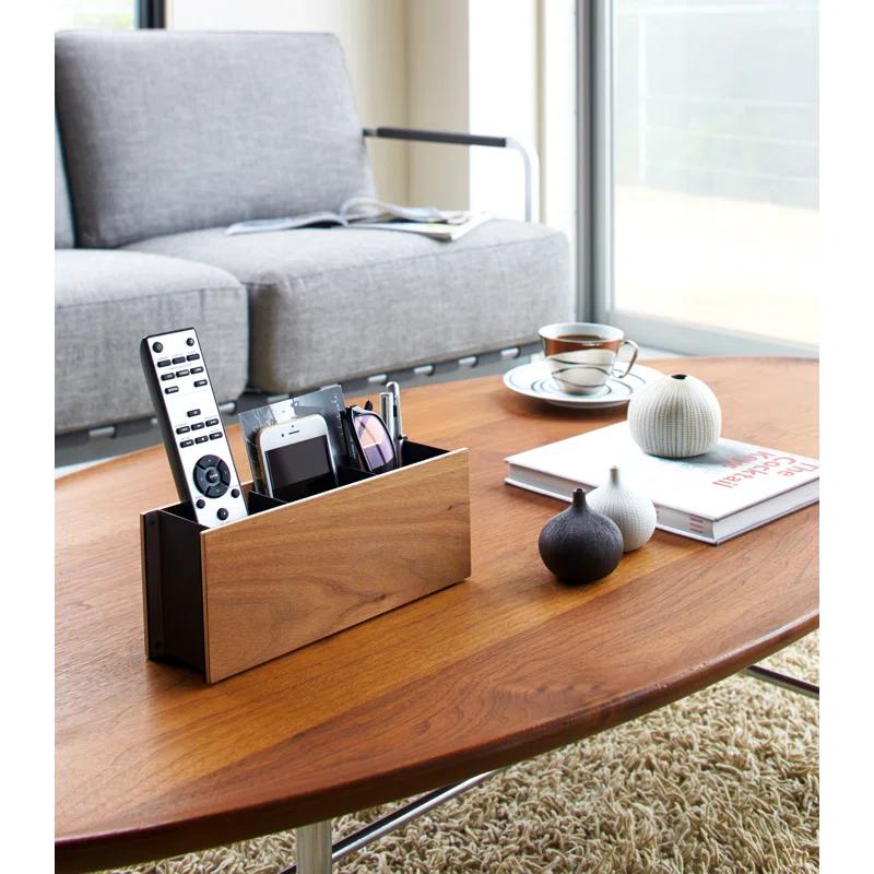 Yamazaki Home Yamazaki Home Desk Organizer - Tv Remote Control And Pen Holder, Steel + Wood