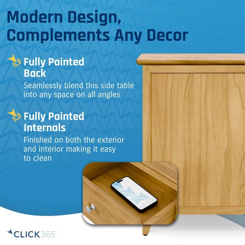 Click Decor ClickDecor Alcott Side Table with Single Drawer and Storage Cabinet