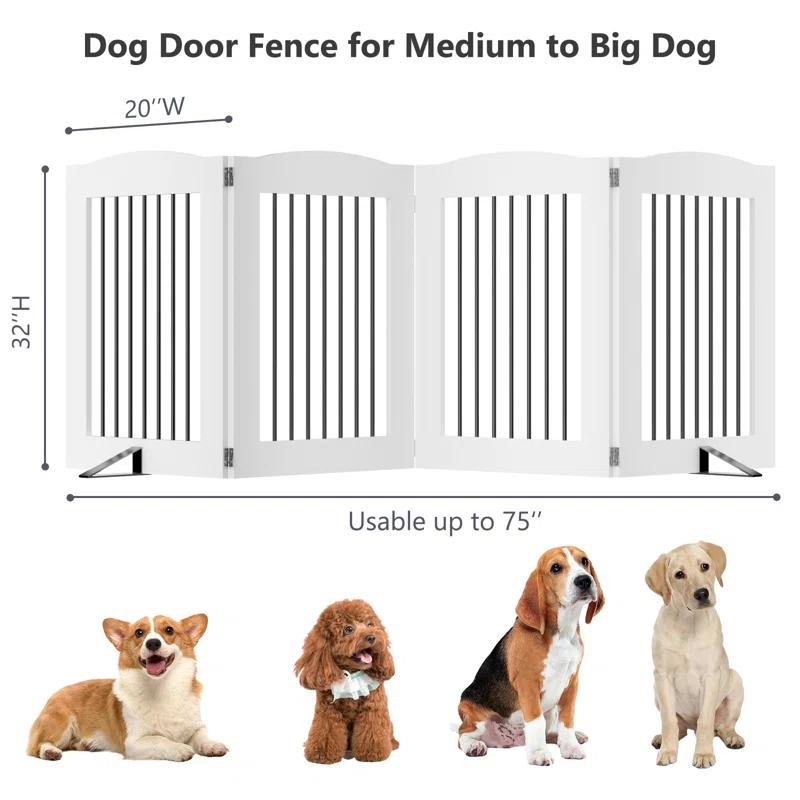 Archie & Oscar™ Freestanding Dog Gates, Foldable Dog Fence Indoor For Stairs, Doorways