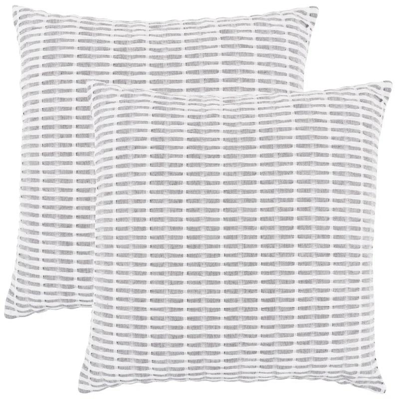 Pleated Please Striped Cotton Pillow Cover (Set of 2)