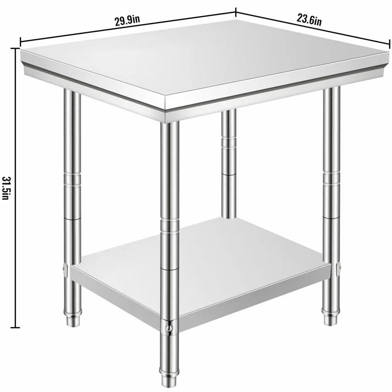 VEVOR VEVOR Stainless Steel 24'' W x 31.5'' H Adjustable Work Table