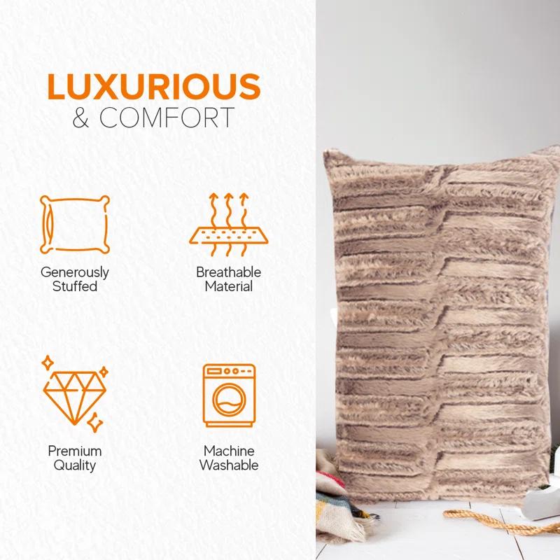 Cheer Collection Faux Fur Throw Pillow (Set of 2)