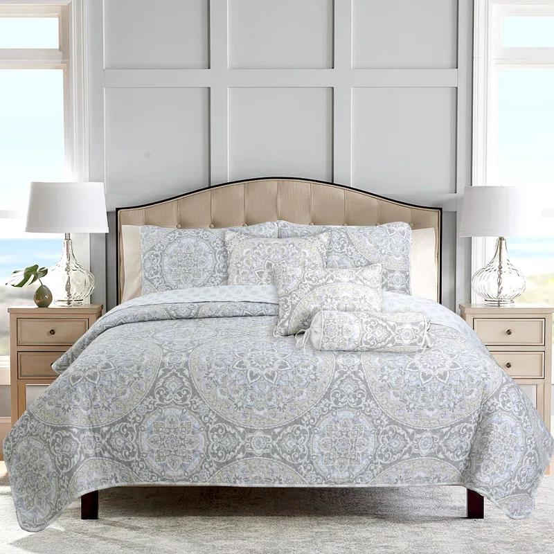 Cozy Line Home Fashion Damask Quilt Set