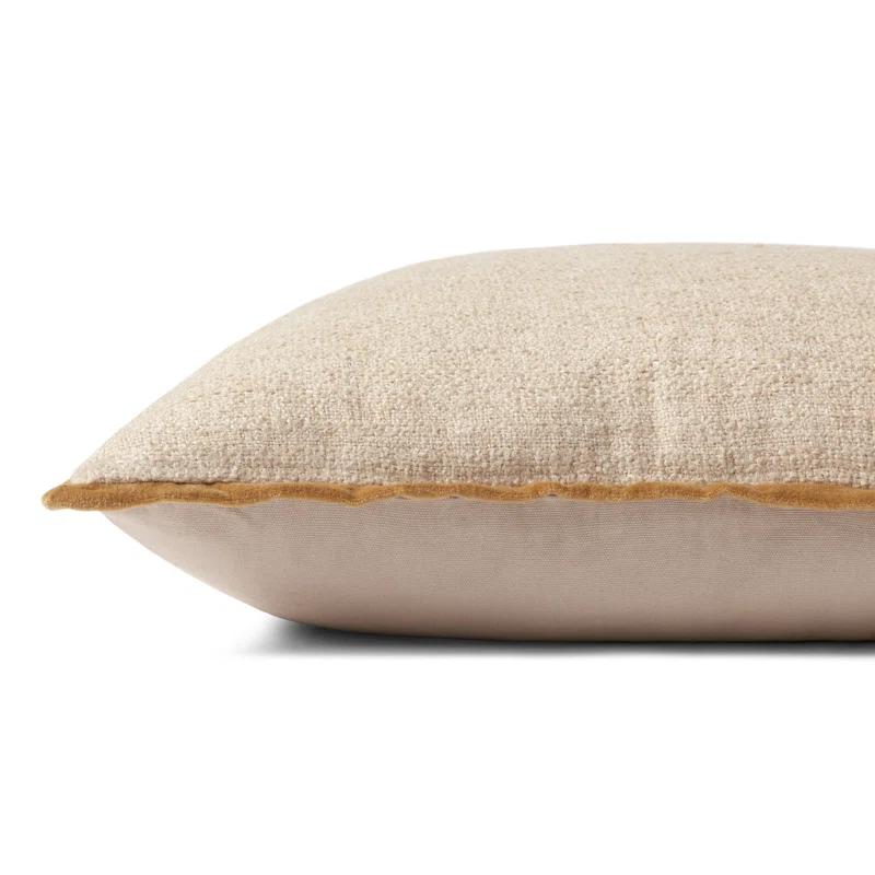 Aveline Pillow by Amber Lewis x Loloi - Ivory and Gold / 22" x 22" / Down