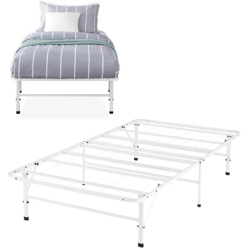 Muscoy 14" Foldable Steel Bed Frame, No Box Spring Needed, Underbed Storage , Easy Assembly