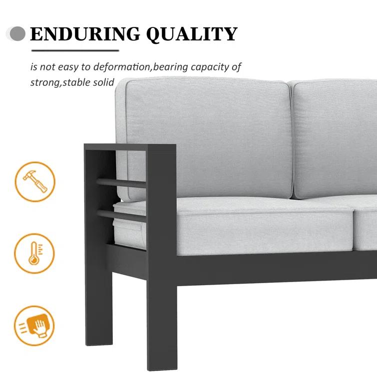 LayinSun Alturas Standalone Product 4 Piece Sofa Seating Group With Cushions