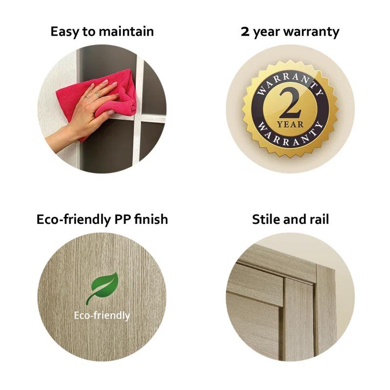 Smart Pro 207 Solid Manufactured Wood and Glass Paneled French Door