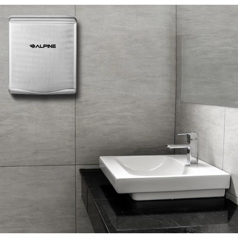 Alpine Industries Willow Commercial Stainless Steel High Speed Automatic Electric Hand Dryer with Wall Guard