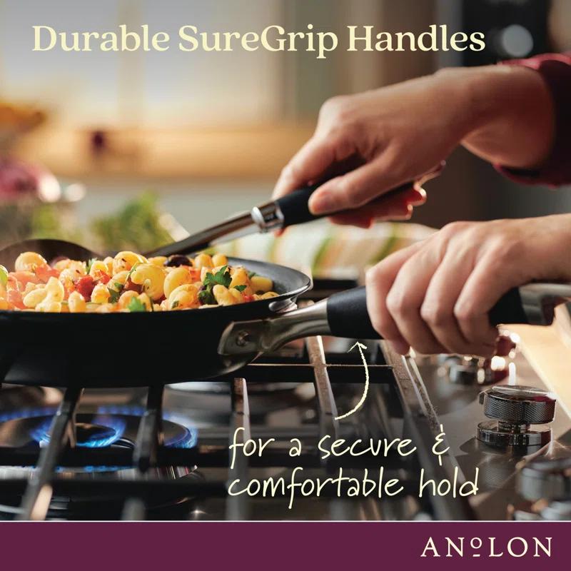Anolon Advanced Home Hard Anodized Nonstick Frying Pan Set, 10.25 Inch And 12.75 Inch, 2-Piece