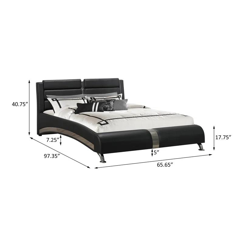 Artimiza Vegan Leather Sleigh Bed