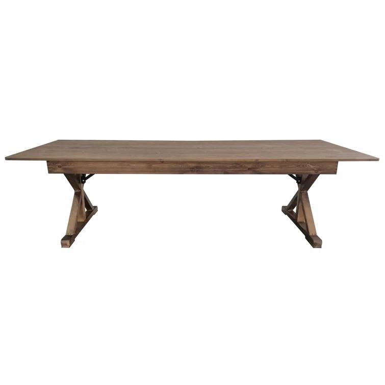 Flash Furniture Eternity Rectangular Solid Pine Farm Dining Table with Folding X-Style Legs & Reviews | Wayfair