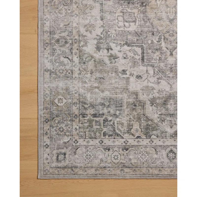 Amber Lewis x Loloi Machine Washable Josie Silver / Natural Area Rug