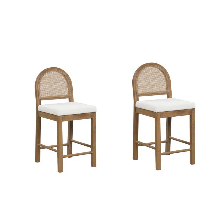Nathan James Bailey Upholstered Counter Stool with Solid Wood Frame