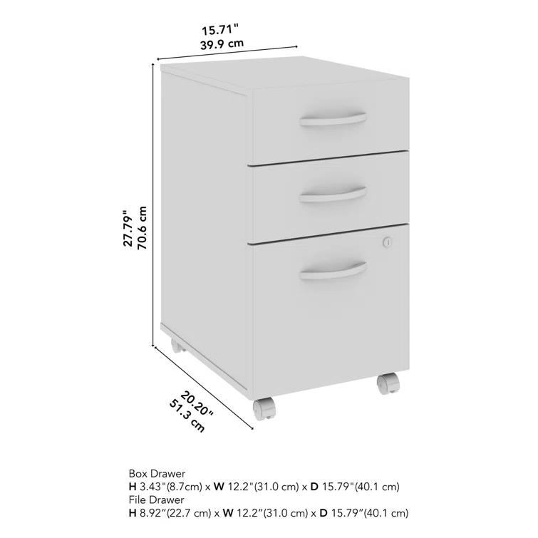 Bush Business Furniture Arrive 16'' Wide 3 -Drawer Mobile File Cabinet