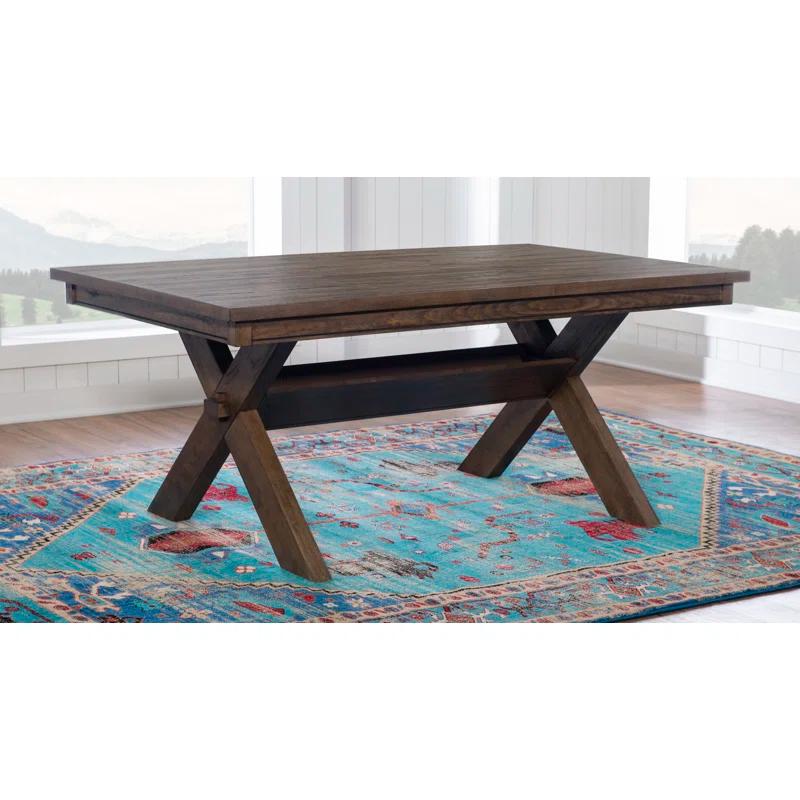 Kelly Clarkson Home Gigi 70" Solid Wood Farmhouse Trestle Base Dining Table