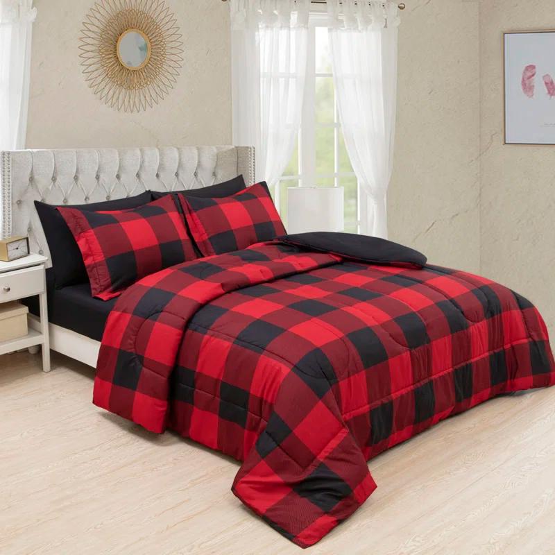 Marina Decoration Red/Black Microfiber Comforter Set & Reviews | Wayfair