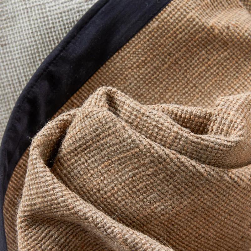Ebern Designs Quince Sorel Solid Border Beige Black Natural Jute Non-Slip Handwoven Latex Area Rug