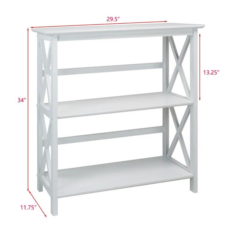 Ebern Designs Solid Wood Etagere Bookcase