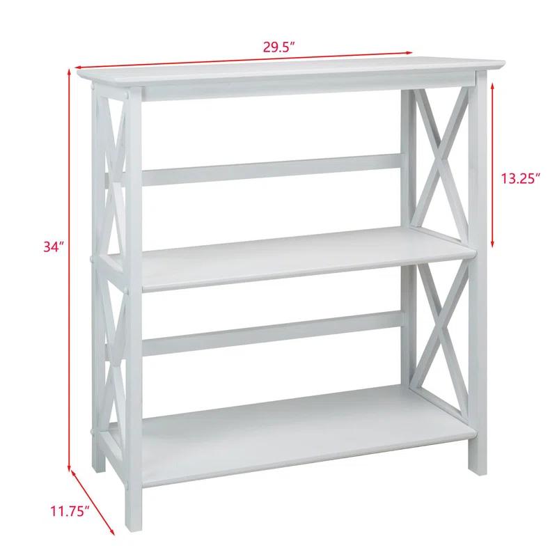 Ebern Designs Solid Wood Etagere Bookcase