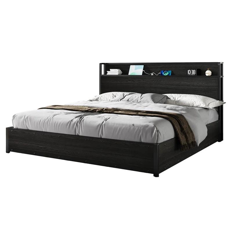 Shila Lift Up Storage Bed Frame & Charging Station