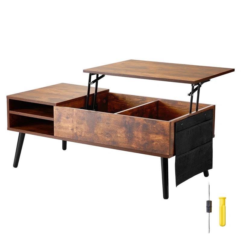 George Oliver George Oliver Lift Top Coffee Table 39.4 in Rectangle Coffee Table for Living Room Brown