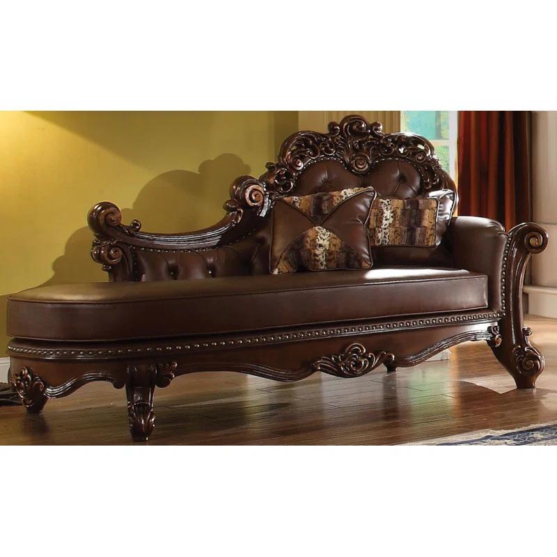 Andrew Home Studio Fonzo Faux Leather Chaise Lounge