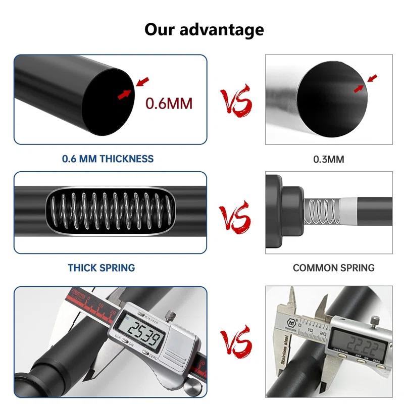 43'' Straight Wall Mounted Required Shower Curtain Rod