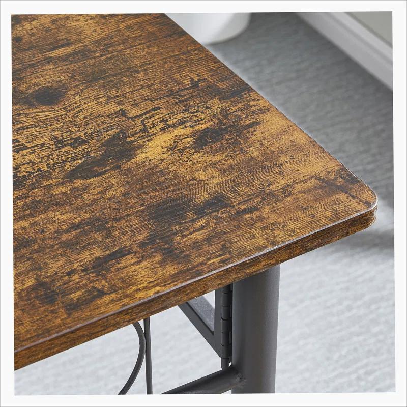 Kitchen Dining Room Table, Iron Wood Square Table for Kitchen Dining Room Furniture