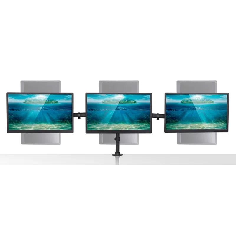 Mount-it Mount-It Full Motion Triple Monitor Mount 3 Screen Desk Stand Fits 13 - 27 in. Computer Monitors