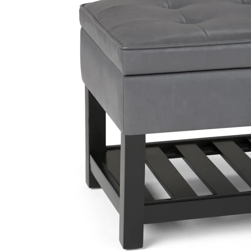 Simpli Home Cosmopolitan 44"W Transitional Tufted Storage Ottoman Bench with Lift Top