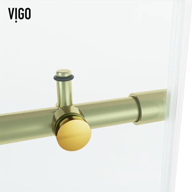VIGO Elan Hart 68-72" W x 76" H Sliding Frameless Shower Door with 3/8" Clear Glass VG6022MGCL7276