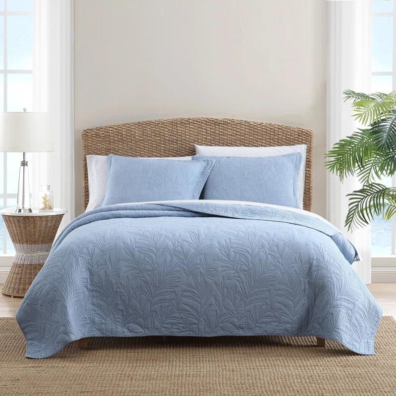Tommy Bahama Home Tommy Bahama Solid Costa Sera Stitch Cotton Reversible Quilt