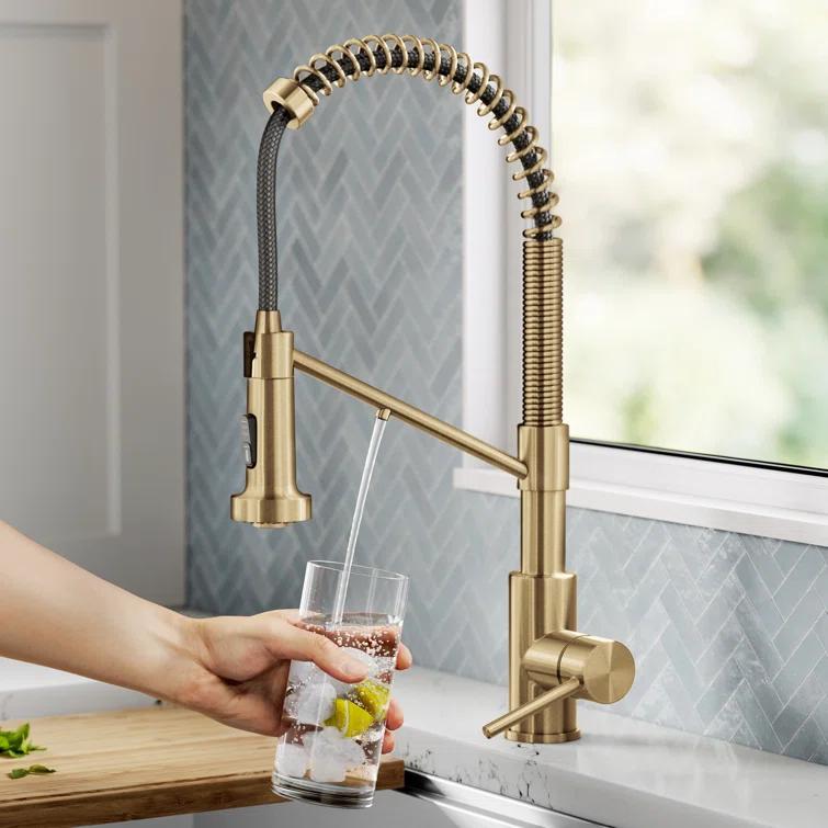 Kraus KRAUS Bolden 2-in-1 Commercial Style Pull-Down Single Handle Water Filter Kitchen Faucet for Reverse Osmosis or Water Filtration System KFF-1610BB