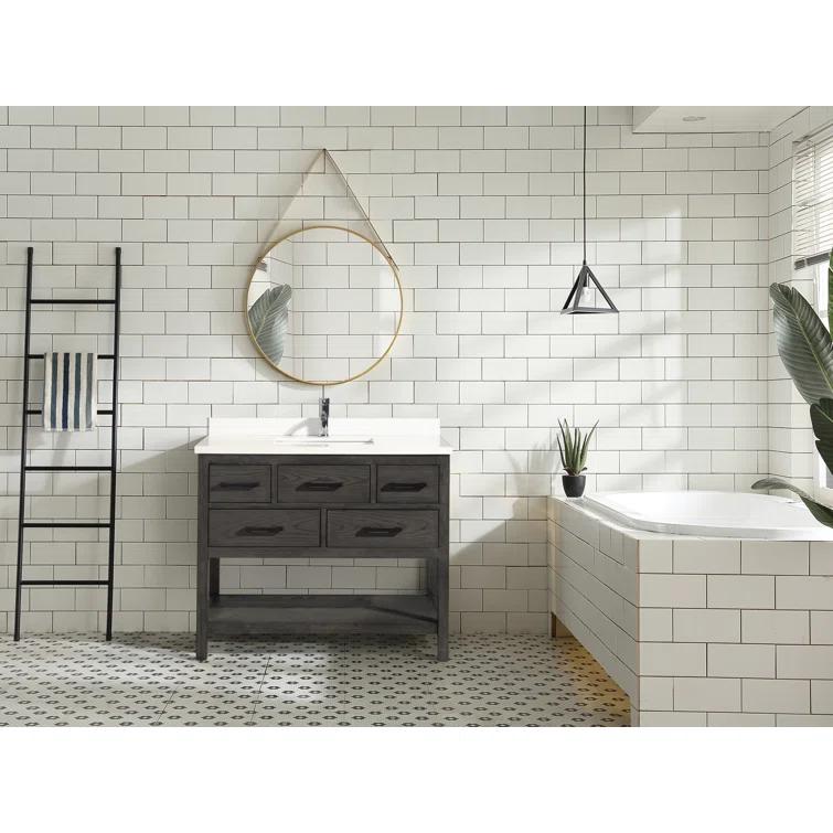 Ari Kitchen & Bath Betty 42'' Single Bathroom Vanity with Quartz Top