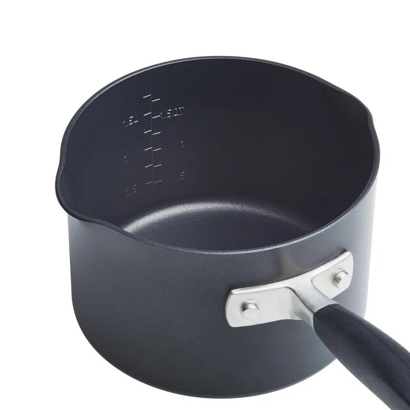 Anolon Advanced Home Hard Anodized Nonstick Saucepan With Straining Lid, 2 Quart