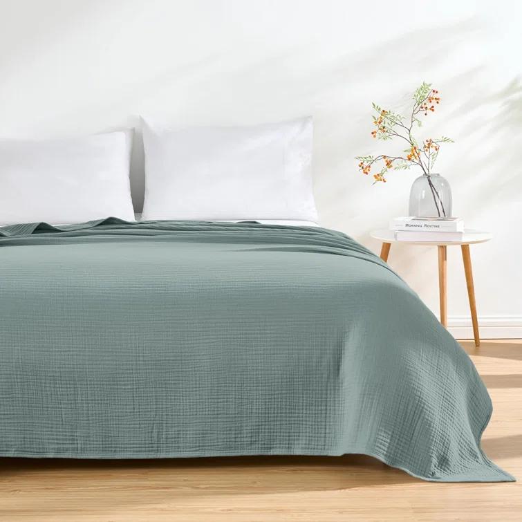 Chezmoi Collection Airy Lightweight 4 Layer Cotton Muslin Blanket